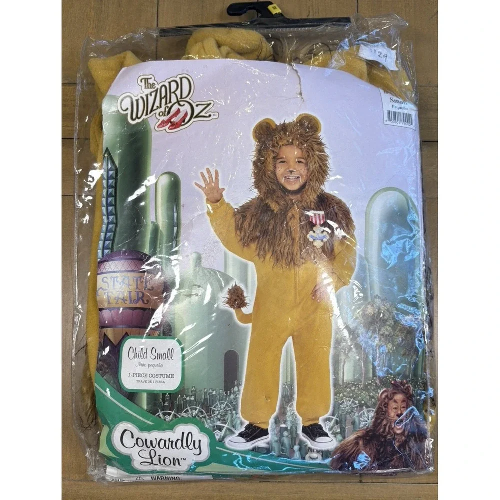 The Wizard Of Oz Cowardly Lion Costume Kid's Small 6-8‎ Zipsters Halloween Plays